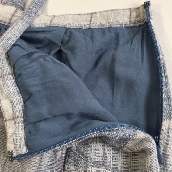 FREE PEOPLE Suspender Checkered Blue Skirt - Picture 9 of 14